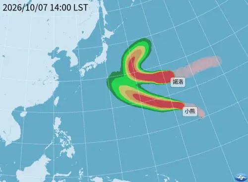 ▲諾洛颱風、小熊颱風路徑都將在日本東方海面往北轉向，對台灣天氣都沒有影響。（圖／中央氣象署cwa.gov.tw）