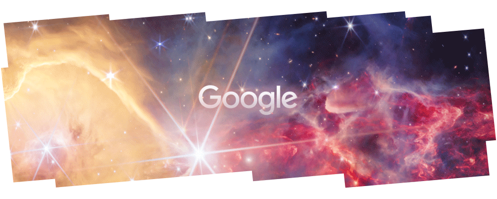 ▲Google Doodle在10月6日推出「玫瑰花蕾星雲」。（圖／Google）