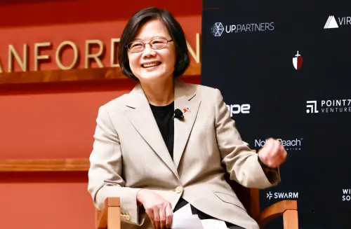 ▲蔡英文出席在美國史丹佛大學發表演講。（圖／蔡英文辦公室提供）