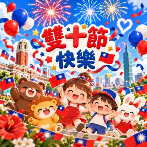 ▲▼2026雙十節「國慶日快樂」圖片免費下載。（圖／AI生成）