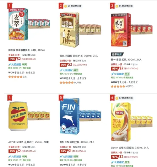 ▲《NOWNEWS》記者今早9時登入官網查看，雖然網頁上確實整箱飲料仍然有標示1元的狀況，不過實際點入之後，價格已經恢復正常。（圖/酷澎官網）