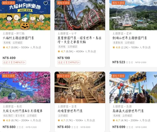 ▲民眾如果要去台灣遊樂園，可以到旅遊與休閒娛樂電商平台「Klook客路」、「KKday」這些網站購票，絕對都比現場購票還要便宜非常多。（圖/Klook官網）