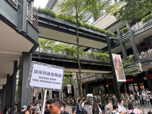 ▲寶可夢中心排隊人流，，繞了新光三越一圈還找不到隊伍盡頭。（圖／記者林若瑋攝）