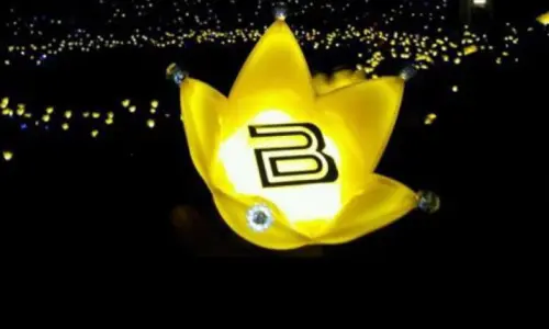 皇冠手燈超像蓮花！BIGBANG粉絲俯拍觀眾席笑翻：來到佛教大會