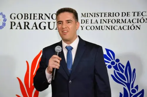 ▲巴拉圭資通訊科技部長畢亞德（Gustavo Villate）（圖／截自conatel新聞網）
