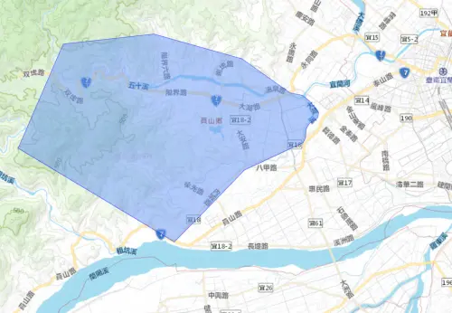 ▲宜蘭縣10月13日停水範圍。（圖／自來水公司water.gov.tw）