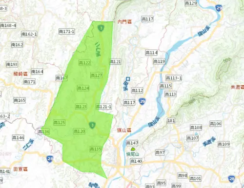 ▲高雄市10月14日降壓範圍。（圖／自來水公司water.gov.tw）