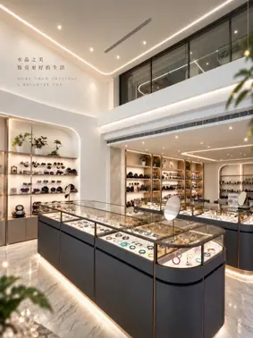 ▲小聰頭SONTRA實體空間結合天然水晶展示、會員取貨及舒適接待，延伸線上會員的購.（圖／業者提供）
