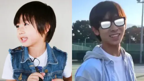 ▲17歲Kimi眉眼和鼻梁保有林志穎的神韻，臉型、下顎線和嘴型則像母親，強大的基因有邁向男神之勢。（圖／爸爸去哪兒微博、翻攝自微博）