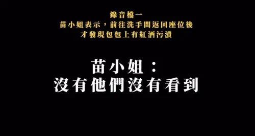 ▲富錦樹集團公開監視器，指出苗女表示是在前往洗手間、返回座位後，才發現包款上的紅酒污漬，但本人及同行友人皆未親眼目睹服務人員將紅酒滴落於包款上。（圖／富錦樹集團Threads@fujintree_official）