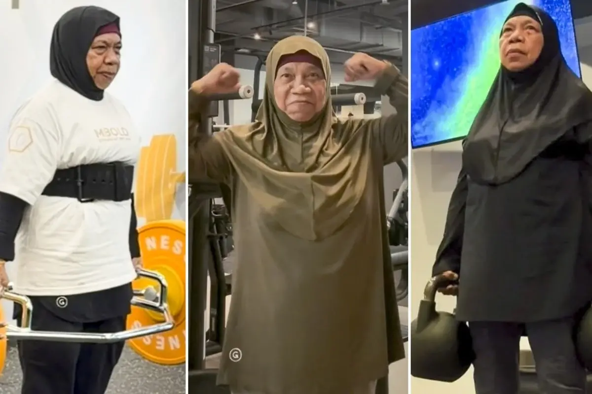 ▲新加坡一名73歲阿嬤過去飽受關節疼痛、糖尿病及高血壓困擾，甚至一度連走路都感到吃力。但她從零開始接觸重量訓練，短短一年便迎來驚人轉變。（圖／翻攝自Instagram@gymbaddiesg）