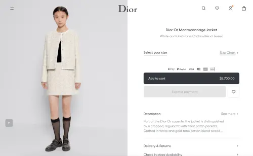 ▲相似款「Dior Or Macrocannage Jacket」售價約5700美元，換算新台幣約18萬元。（圖／翻攝自官網）
