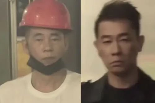 ▲工人（左）許多特徵都和陳小春很像。（圖／翻攝自微博）
