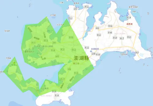 ▲澎湖縣10月16日降壓範圍。（圖／自來水公司water.gov.tw）