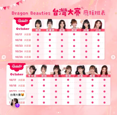 ▲小龍女正式公布「龍象大戰」應援名單，豪華陣容讓粉絲嗨翻，直呼：「全員相挺令人感動！」（圖／小龍女IG@dragon_beauties_official）