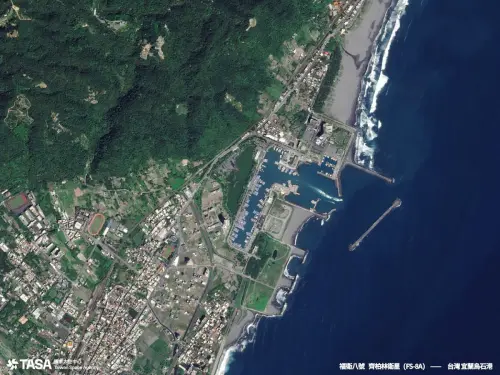 ▲福衛八號拍攝宜蘭縣烏石港。（圖／國家太空中心 TASA）