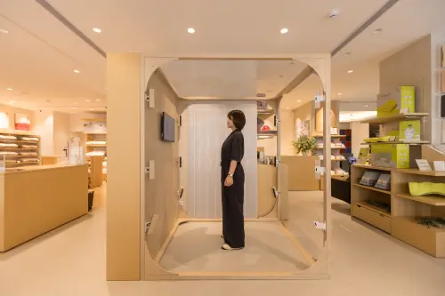 ▲西川大安店引進N3D-body 3D身體掃描設備，將體型數據可視化，作為挑選床墊與枕頭依據。（圖／nishikawa提供）
