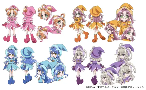 ▲《名偵探光之美少女！》4名角色換上《小魔女DoReMi》經典魔女見習生造型，分別致敬春風DoReMi、藤原羽月、妹尾愛子與瀨川音符。（圖／翻攝自東映動畫）