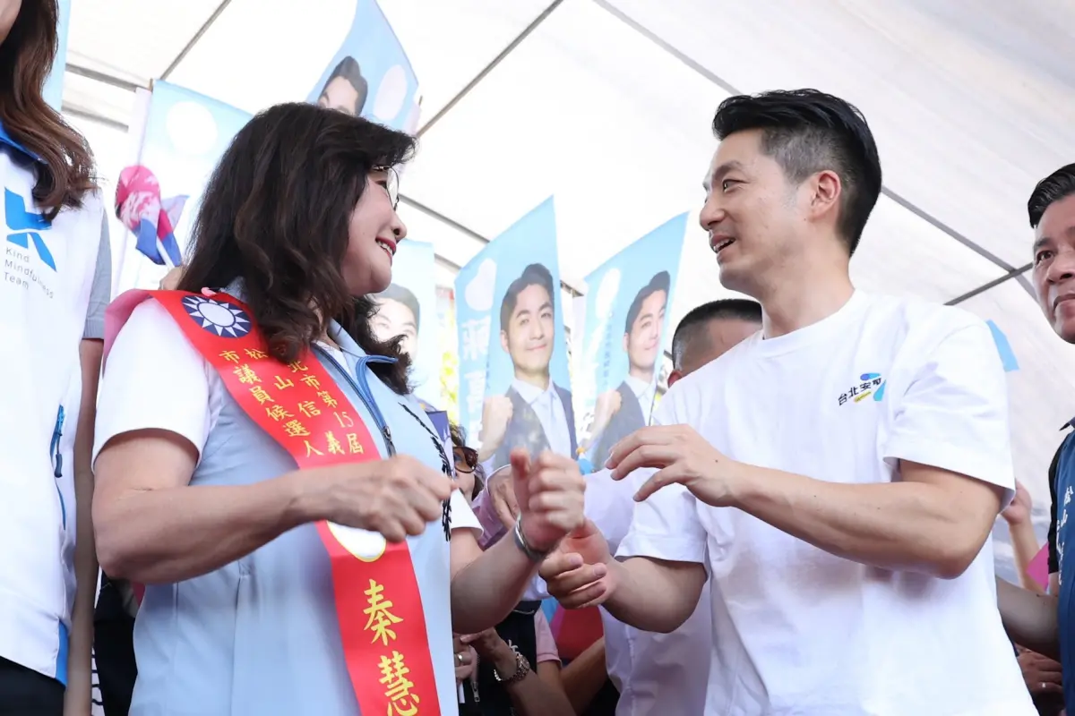 ▲ 台北市長蔣萬安今出席市議員秦慧珠競選總部成立大會。（圖／記者陳明安攝）