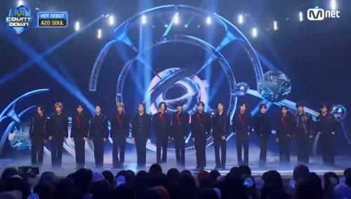 ▲A2O SOUL是15人男團，一次排開氣勢驚人。（圖／翻攝自YouTube＠Mnet K-POP）