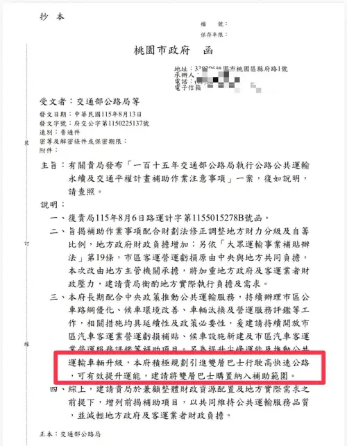 白紙黑字在這！稱桃園沒申請雙層巴士補助　詹江村甩公文轟公路局
