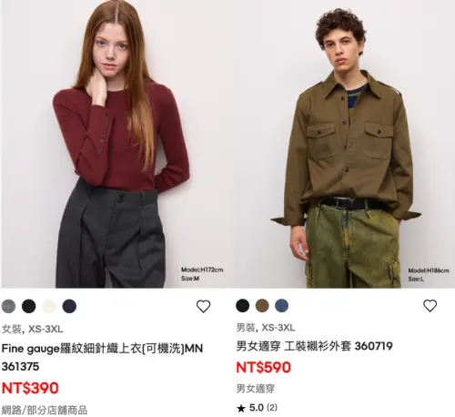 ▲推薦GU針織上衣、工裝外套新價格快囤貨。（圖／GU gu-global.com、記者蕭涵云整理）