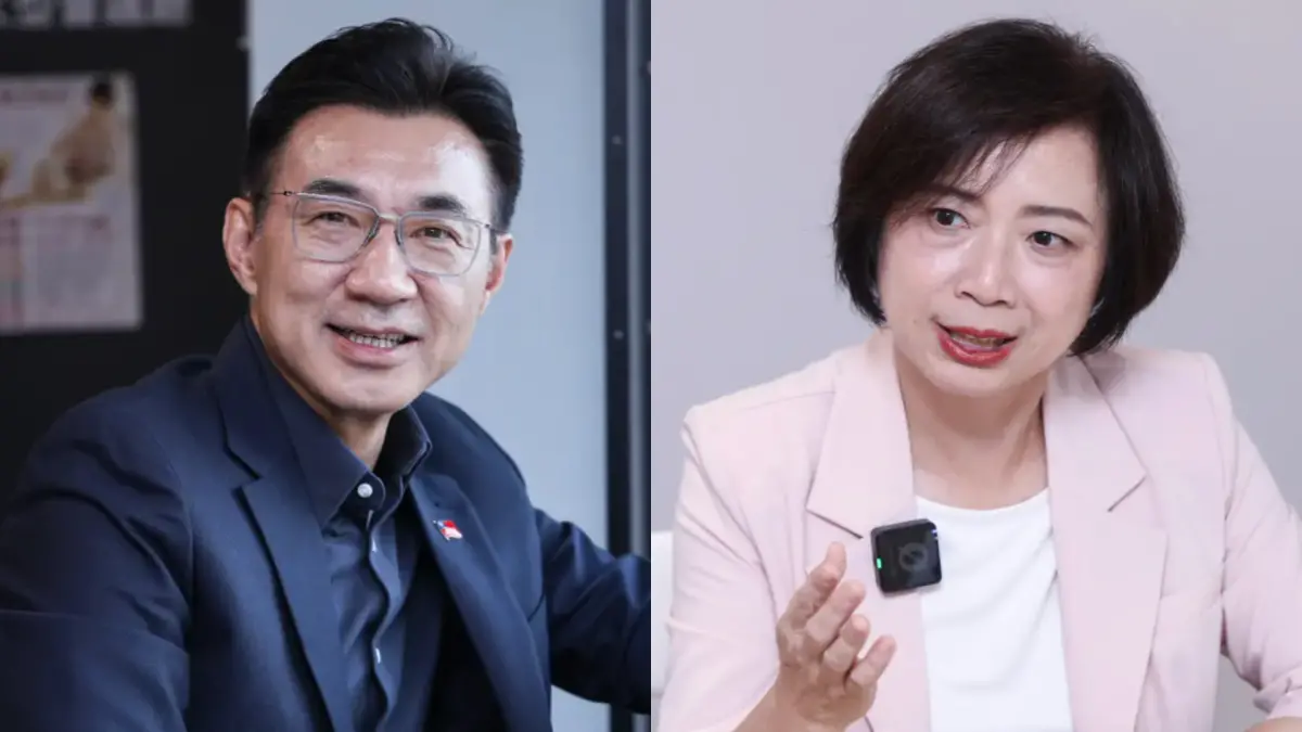 ▲國民黨台中市長參選人江啟臣（左）、民進黨台中市長參選人何欣純（右）。（圖／NOWNEWS資料照）