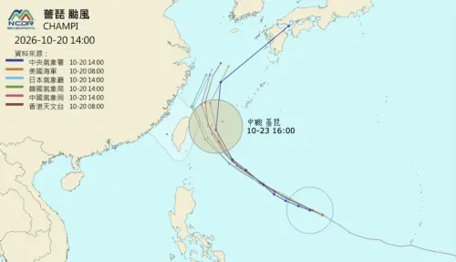 ▲原本日本、韓國都預估薔琵颱風會登陸侵襲台灣，不過現在都已經改成北轉路徑，只是距離遠近問題。（圖/NCDR）