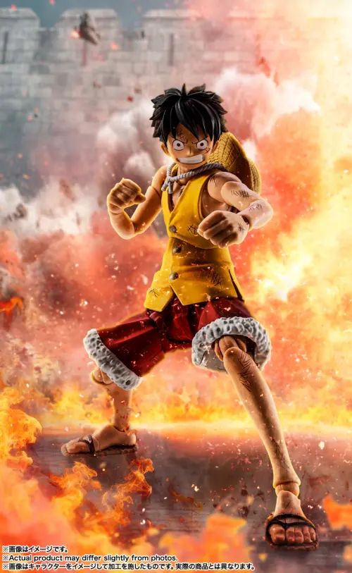 ▲《航海王》「S.H.Figuarts 蒙其・D・魯夫－馬林福特頂點戰爭－」模型，重現魯夫在頂點戰爭篇的經典造型。（圖／萬代南夢宮提供）