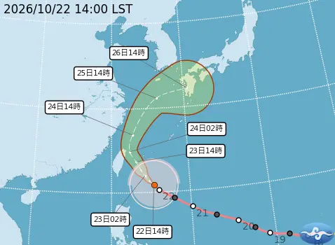 薔琵颱風動態不斷更新／陸警範圍擴大台中、高雄！暴風圈明晨觸陸