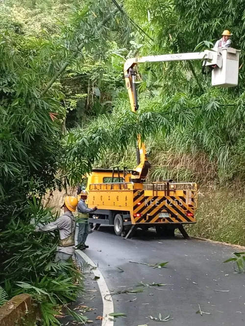 ▲台電超前部署整合人力及設備資源，加強各項防颱線路整備與巡視，包含預防性樹木修剪、巡查變電所及加固電桿等輸配電設備。（圖／台電提供）