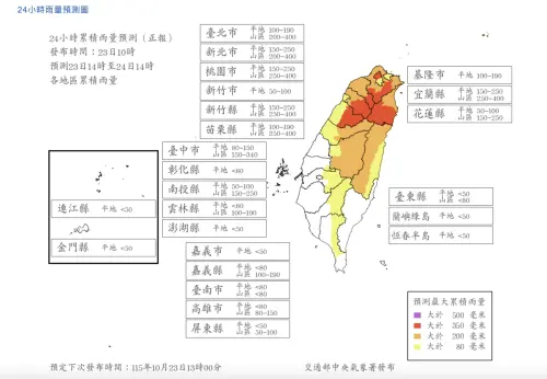 10/24停班停課21縣市達標！北北基桃、台南全入列　薔琵風雨預報