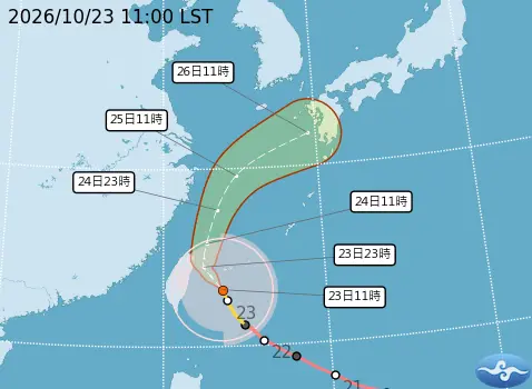 ▲薔琵颱風上午移動速度已經逐漸減慢，今明兩天，颱風中心可能在東部外海出現不規則運動。（圖／中央氣象署cwa.gov.tw）