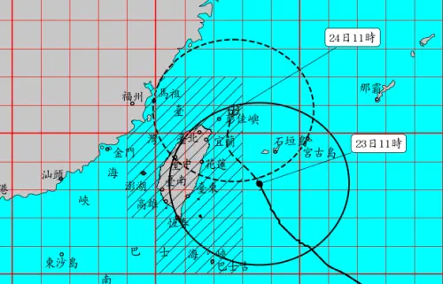 ▲氣象署持續針對薔琵颱風發布「海上陸上警報」，暴風圈已籠罩全台，今晚將在台灣東部近海滯留。（圖／中央氣象署cwa.gov.tw）