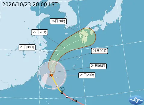 ▲薔琵颱風移動速度減慢，暴風圈籠罩台灣本島，今晚至明晨，颱風中心目前在東北部外海打轉中。（圖／中央氣象署cwa.gov.tw）