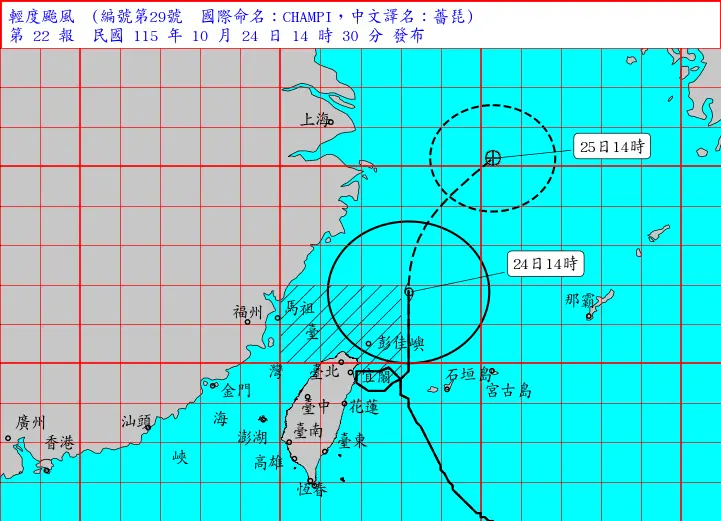 台北風雨入夜趨緩!薔琵降級輕颱 氣象署估「海上警報傍晚解除」