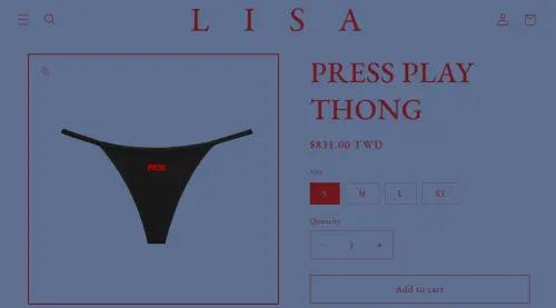 ▲Lisa周邊的丁字褲設計超性感。（圖／翻攝自Lisa官網）