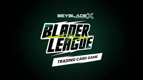 ▲《BEYBLADE X Blader League》遊戲LOGO，新作主打集換式卡牌對戰，預計2027年上市，詳細玩法仍待官方公布。（圖／翻攝自《Blader League》）