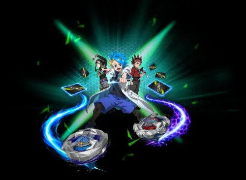 ▲《戰鬥陀螺X》全新卡牌遊戲《Blader League》結合動畫角色、戰鬥陀螺與卡牌元素，讓玩家透過不同方式體驗陀螺對戰。（圖／翻攝自《Blader League》）