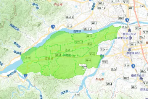 ▲宜蘭縣10月28日降壓範圍。（圖／自來水公司water.gov.tw）