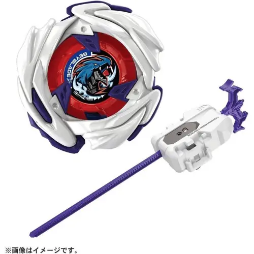 ▲UX-17「隕星龍騎士3-70J」售價550元，主打左旋攻擊，搭配白色、紅色及藍色龍形造型，套組另附左旋專用發射器。（圖／翻攝自TAKARA TOMY）