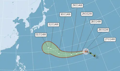 煙花颱風眼牆重整！氣象署：明挑戰強颱　最新路徑、變天時間出爐
