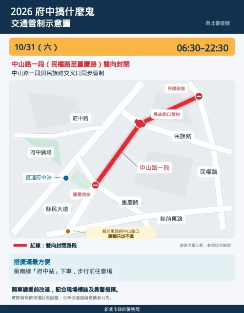 ▲「府中搞什麼鬼」將於10月31日登場，當天有交通管制。（圖／新北市經發局提供）