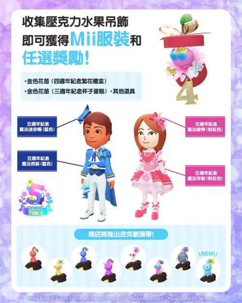 ▲2026年11月1日至11月30日，《Pikmin Bloom》蒐集任務目標是「水果壓克力吊飾」。（圖／《Pikmin Bloom》官方提供）
