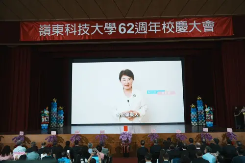 ▲嶺東科大歡慶62週年校慶，市長盧秀燕特別錄製影片祝賀。（圖／嶺東提供）