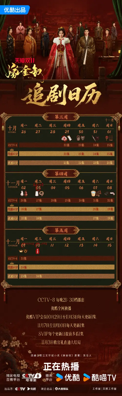▲《嫁金釵》劇情進入最後高潮，官方今公布最新追劇日曆。（圖／嫁金釵微博）