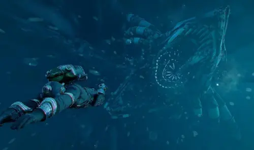▲《赤血沙漠》大型DLC「未知旅途」開放海底探索，玩家可潛入深海，尋找隱藏寶藏、古老遺跡及未知秘密。（圖／翻攝自《赤血沙漠》）