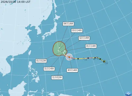 ▲煙花颱風將在下周一開始北轉，朝日本方向前進。（圖／中央氣象署cwa.gov.tw）