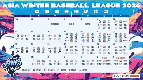 ▲2026亞洲冬季棒球聯盟完整賽程。（圖／中職提供）