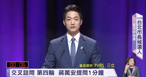 ▲蔣萬安批評沈伯洋不熟悉市政、回答未切中問題。（圖／TVBS、三立提供）